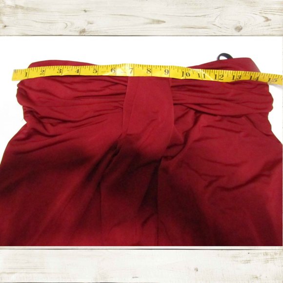 K scion Party prom mini dress size Small strapless color burgundy - Picture 10 of 13